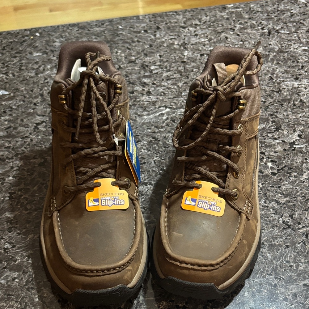 Skechers Men's Dark Brown Slip-On Boots